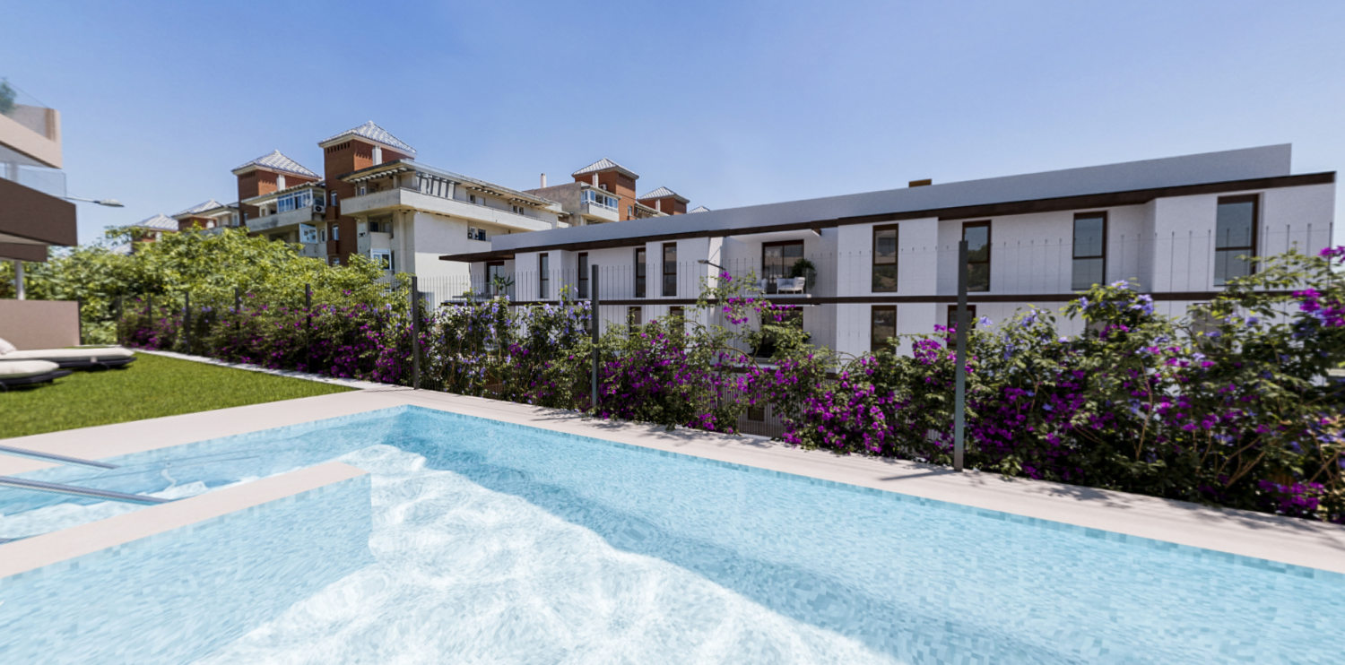 New Apartments with 1, 2 and 3 bedrooms, terrace with sea views in Los Jardines on the Costa del Sol, Estepona